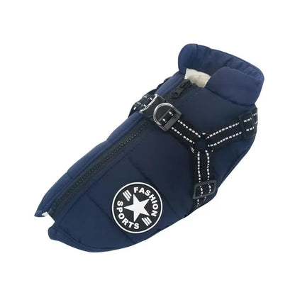 Large Dog Winter Jacket with Harness Waterproof Warm Coat for Dogs