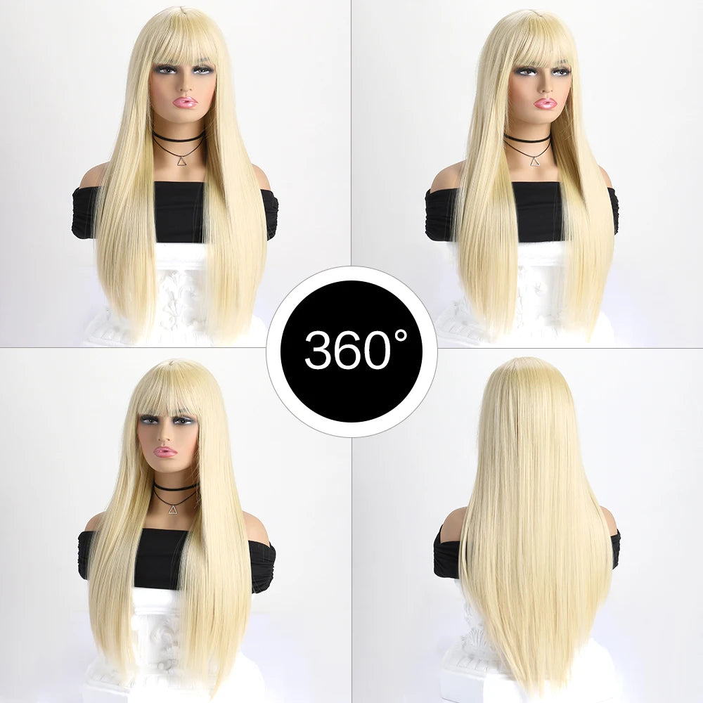 Women's 26 Inch Long Straight Synthetic Cosplay Wig
