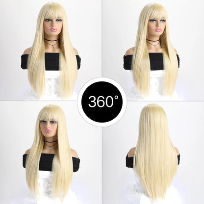 Women's 26 Inch Long Straight Synthetic Cosplay Wig