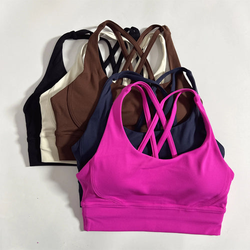 Women's Cross Back Padded High Support Sports Bra