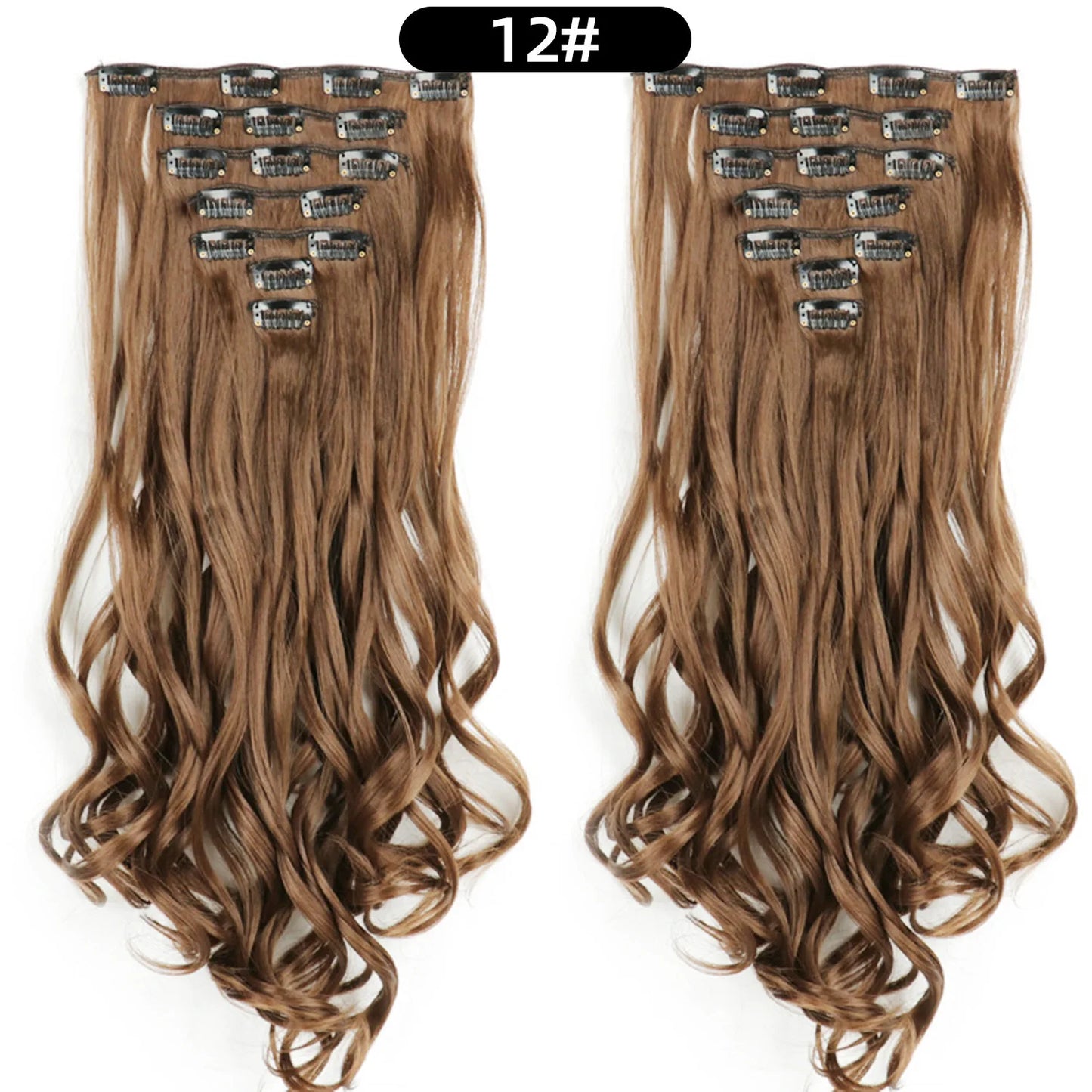 22 Inch Curly Wavy Clip In Hair Extensions 7PCS