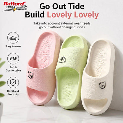 Unisex Bear Print Non Slip Quick Dry Slide Sandals