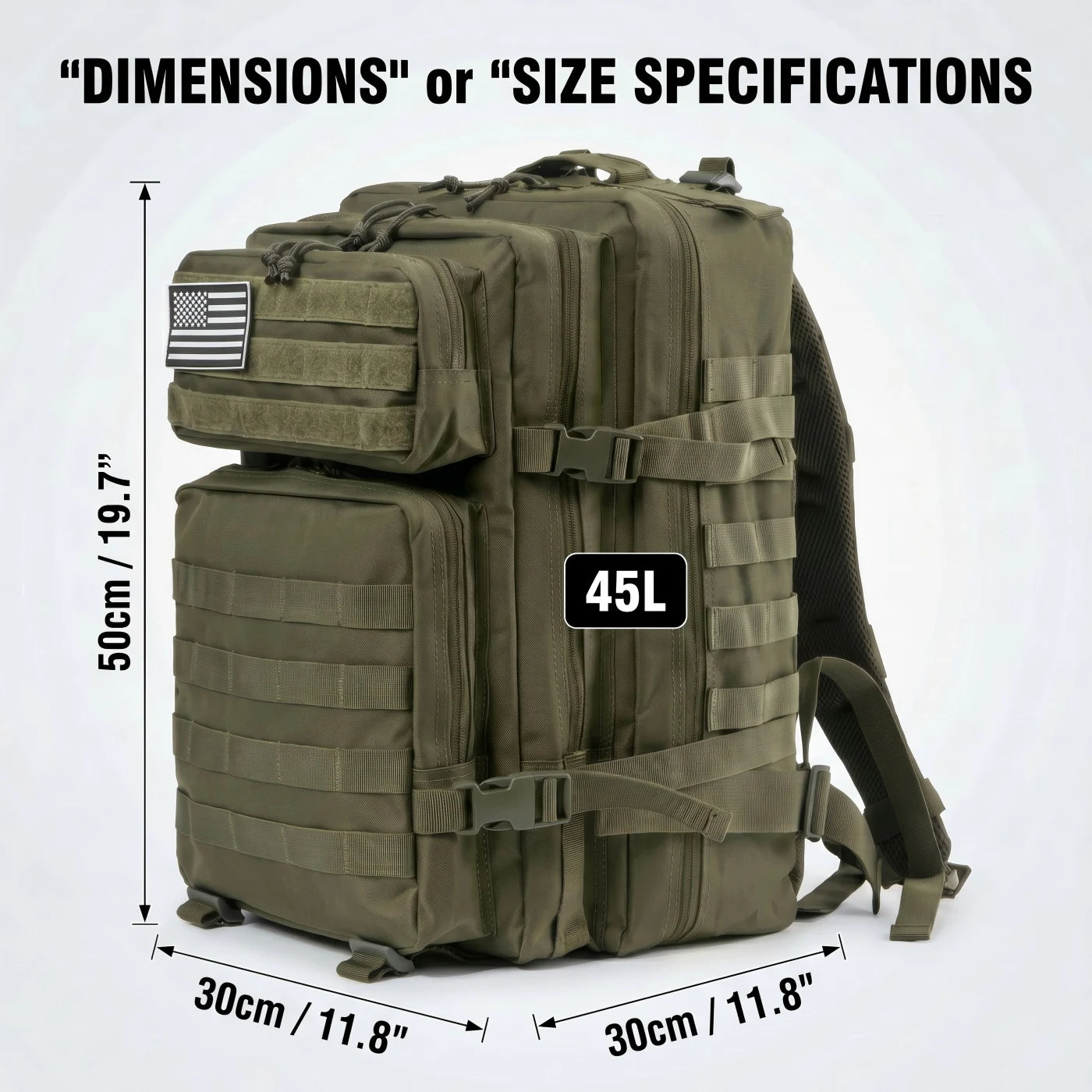45L MOLLE Tactical Travel and Hiking Backpack