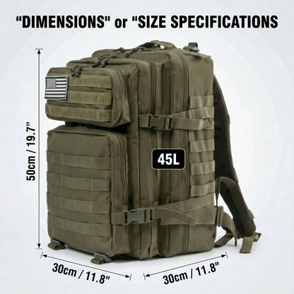 45L MOLLE Tactical Travel and Hiking Backpack