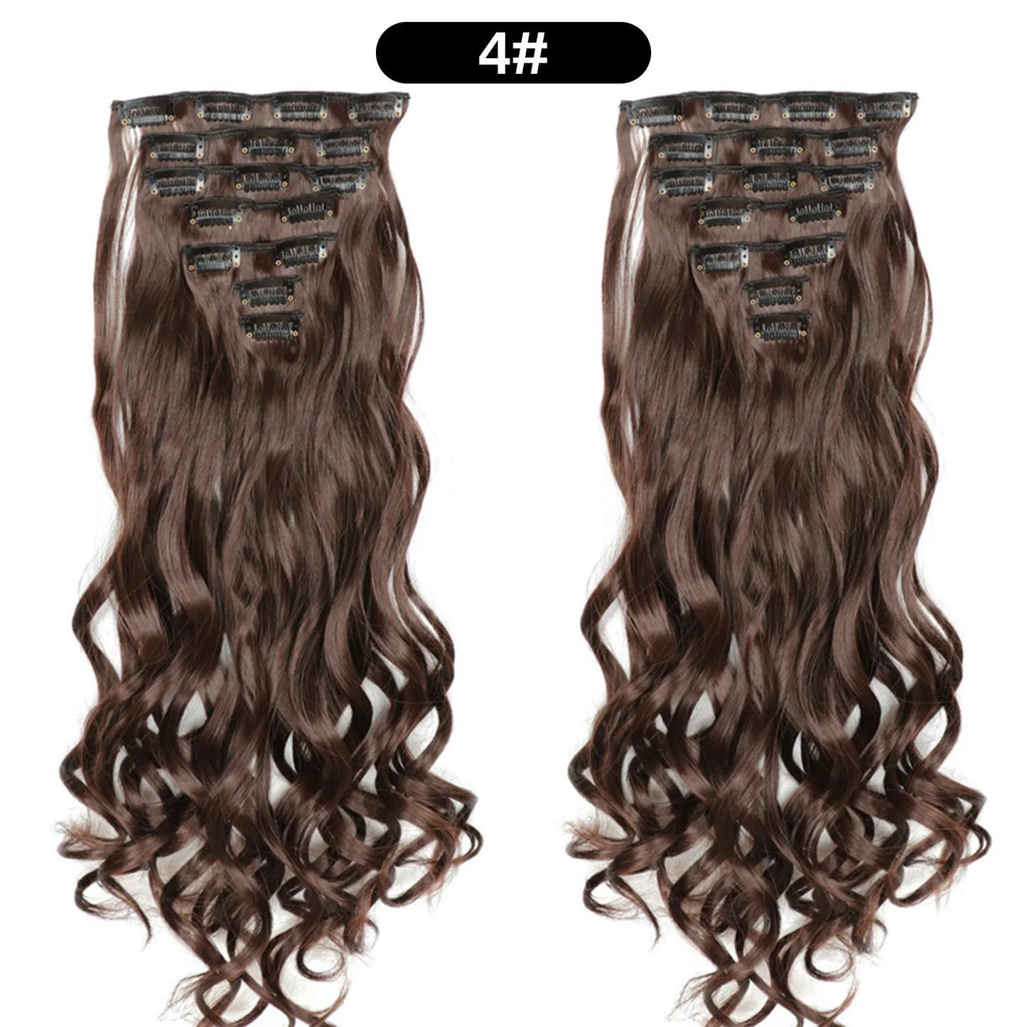 22 Inch Curly Wavy Clip In Hair Extensions 7PCS