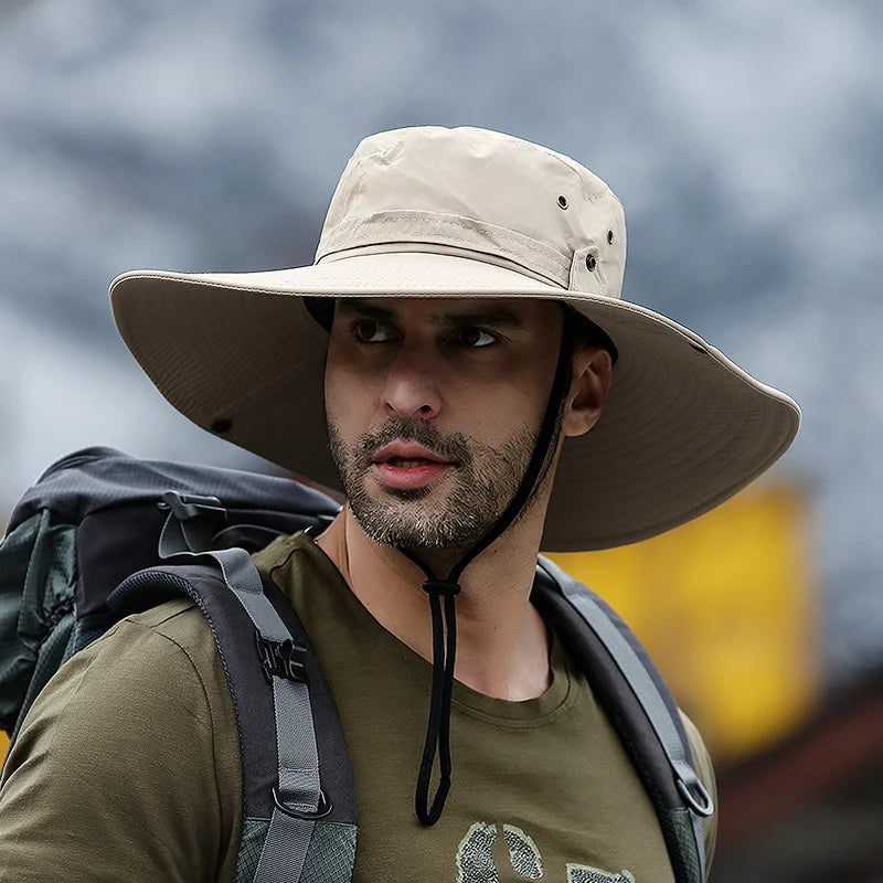 Men's UV Protection Wide Brim Fishing Sun Hat
