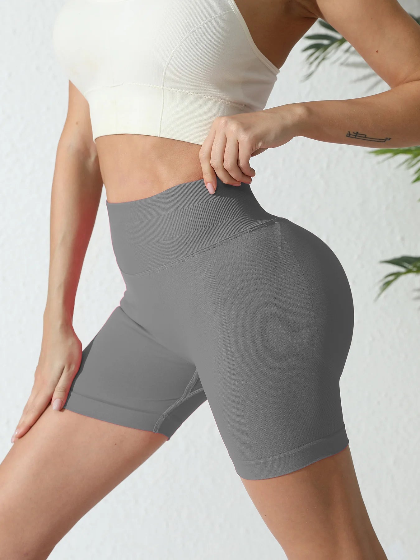 Women's High Waist Elastic Yoga Shorts