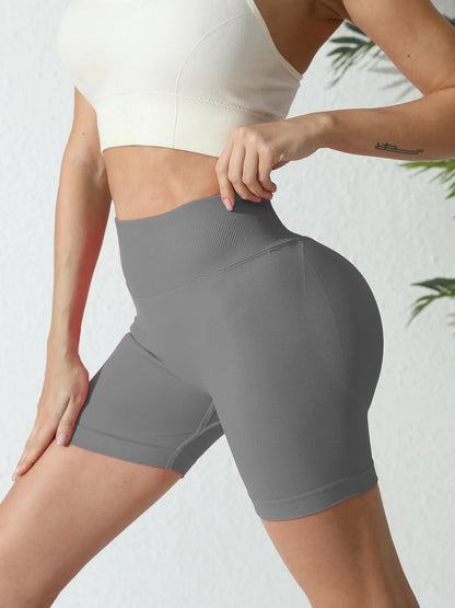 Women's High Waist Elastic Yoga Shorts