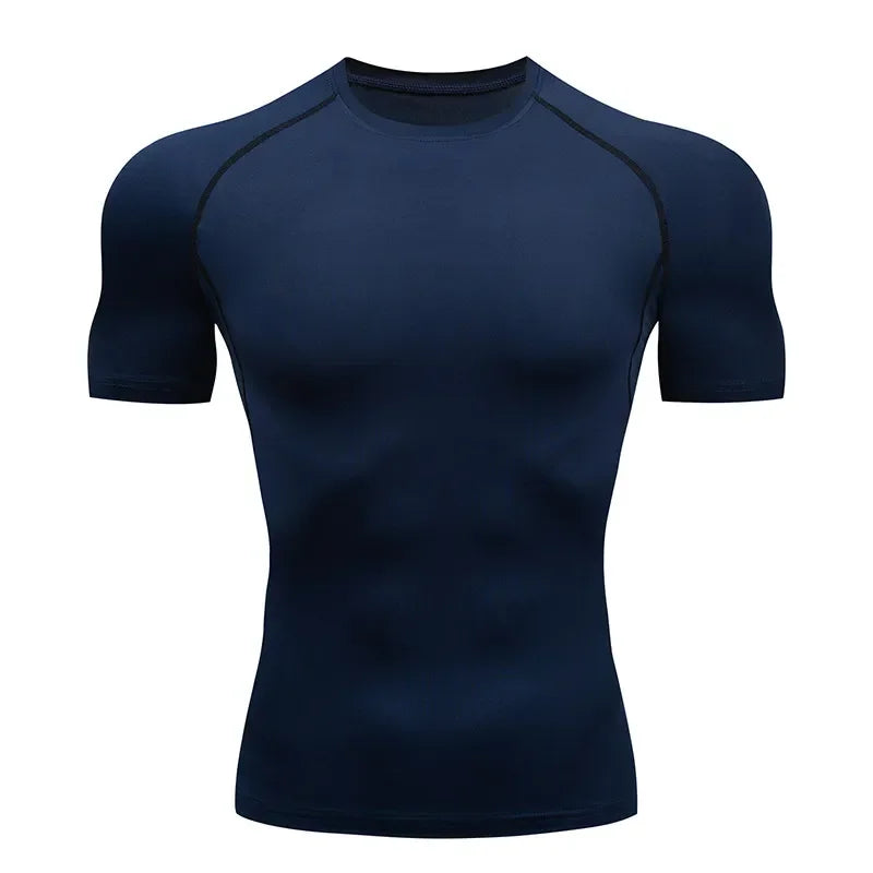 Men's Quick Dry Printed Compression Workout T Shirt