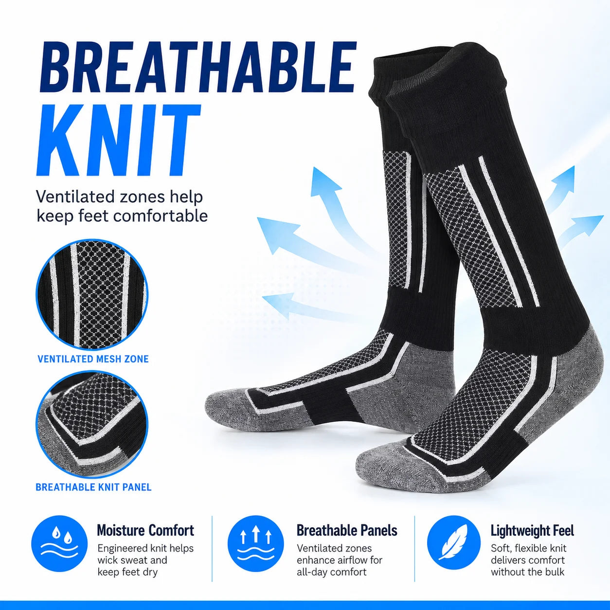 Thermal Compression Over the Calf Ski Socks