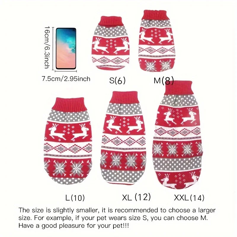 Christmas Knitted Sweater for Dogs & Cats Bichon Corgi Pet Clothing