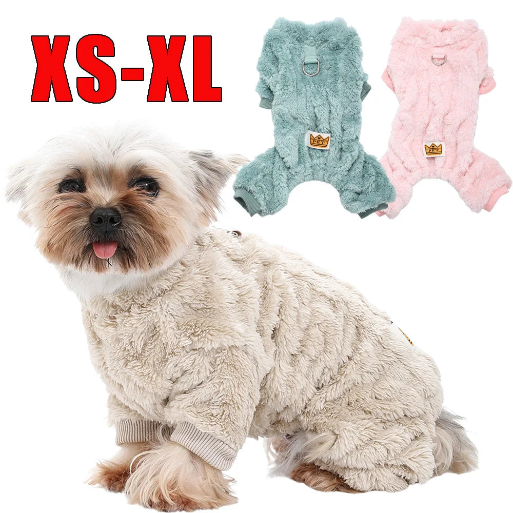 Soft Fleece Jumpsuit for Small & Medium Dogs & Cats Winter Pet Clothes