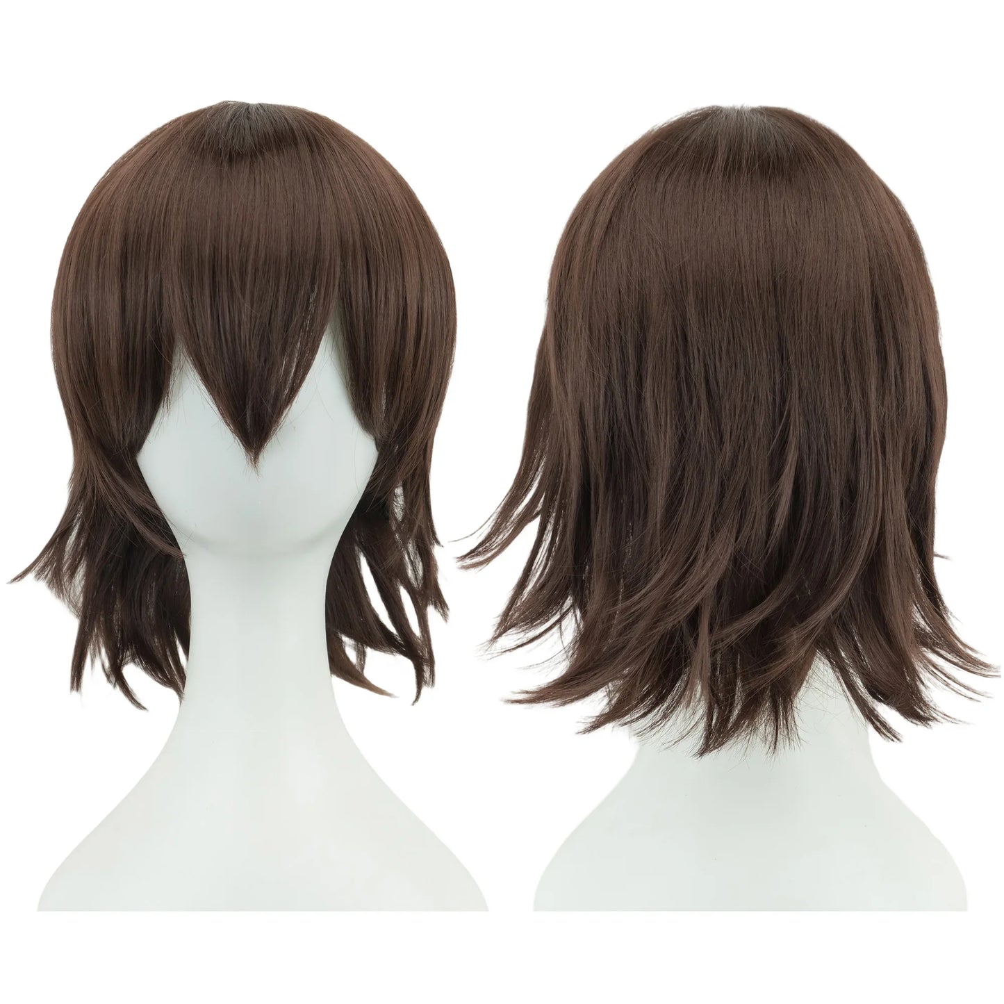Unisex 12 Inch Short Bob Cosplay Wig with Bangs
