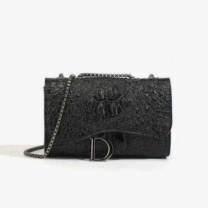 Women’s Croc Pattern Sequin Chain Crossbody Evening Bag
