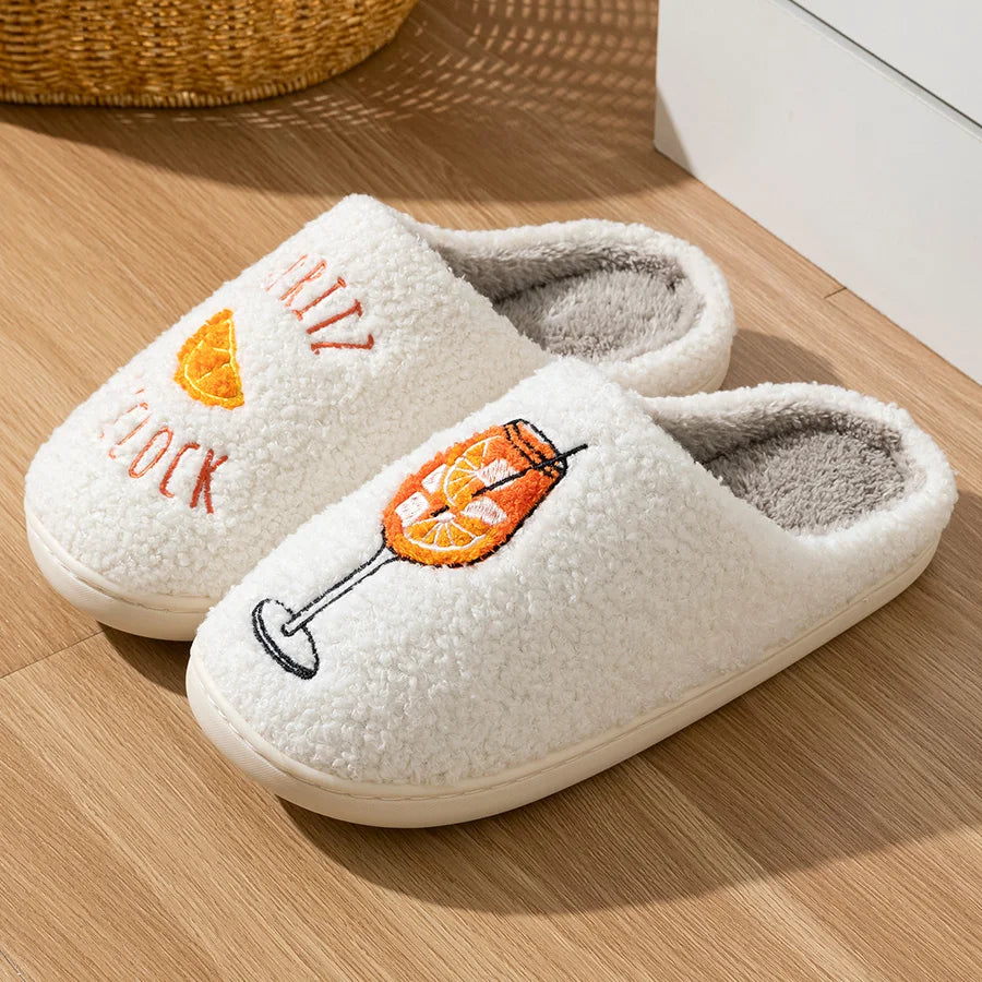 Aperol Spritz Fluffy Slippers for Women Party Gift