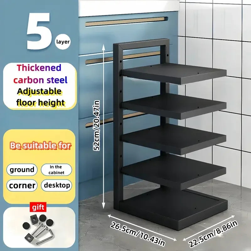 Adjustable Stainless Steel Pot and Pan Organizer Rack