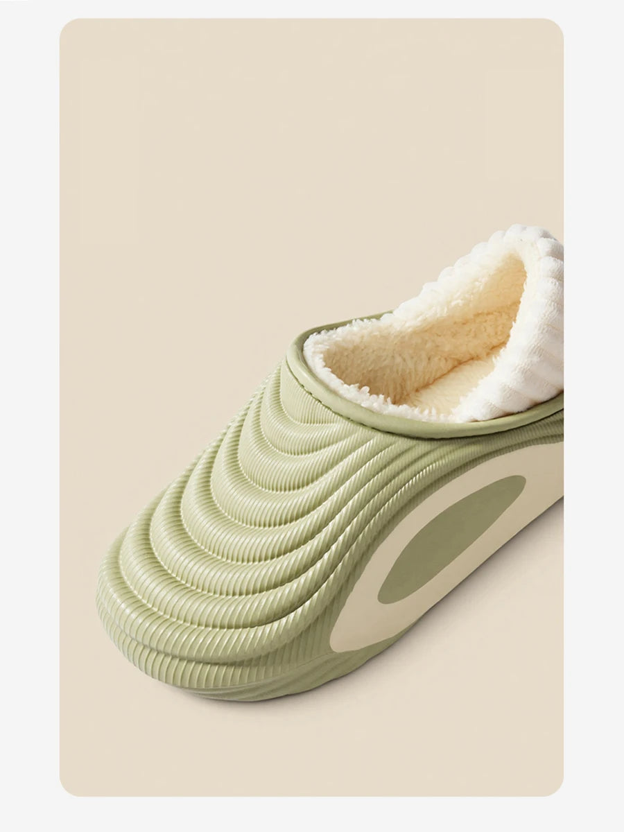 Women’s Cartoon Sheep Plush Slippers Warm Closed Toe Winter Shoes