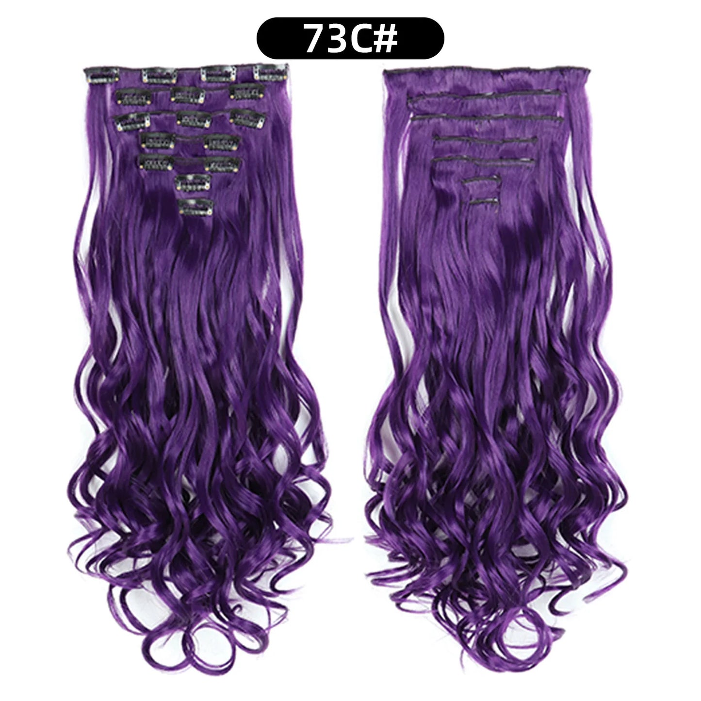 22 Inch Curly Wavy Clip In Hair Extensions 7PCS