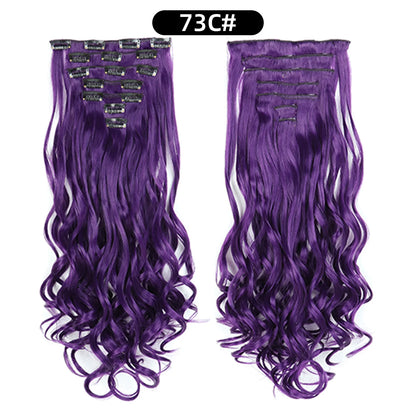22 Inch Curly Wavy Clip In Hair Extensions 7PCS