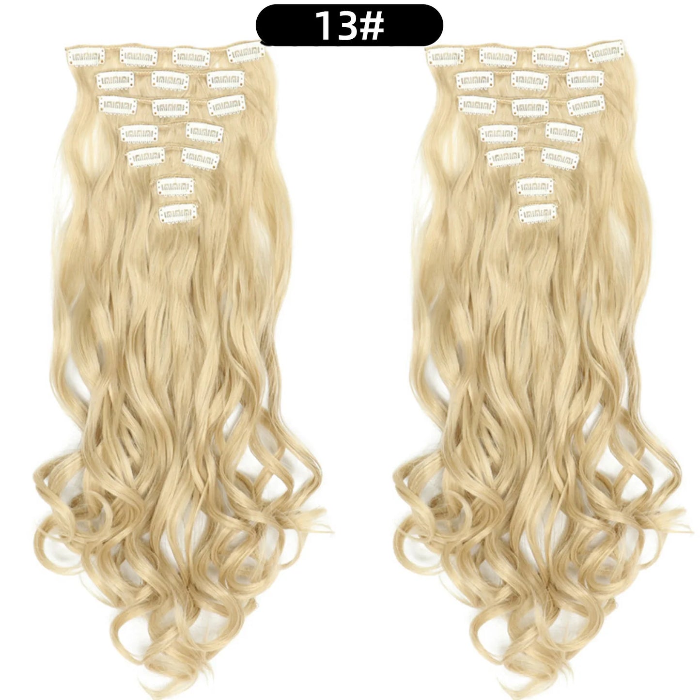 22 Inch Curly Wavy Clip In Hair Extensions 7PCS