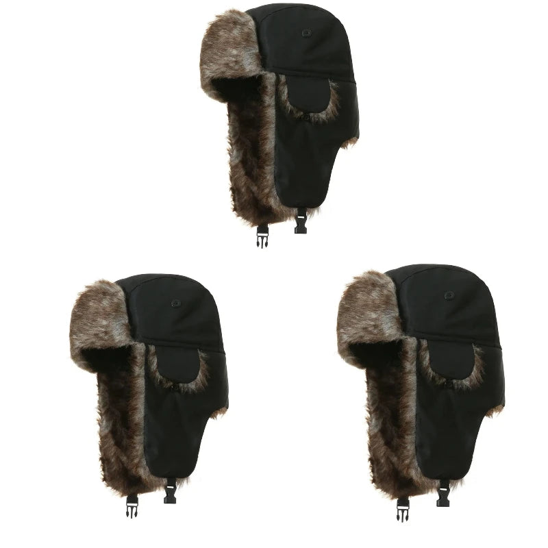 Men's Winter Russian Ushanka Trapper Hat with Ear Flaps