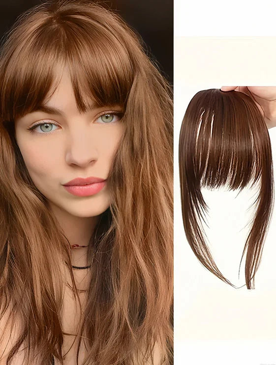 Women's Natural Wispy Clip In Bangs with Sideburns