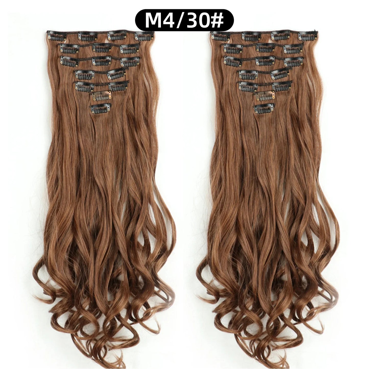 22 Inch Curly Wavy Clip In Hair Extensions 7PCS