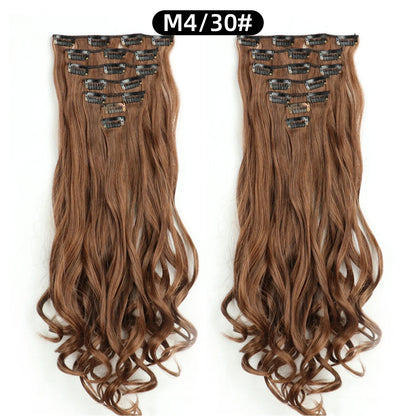 22 Inch Curly Wavy Clip In Hair Extensions 7PCS