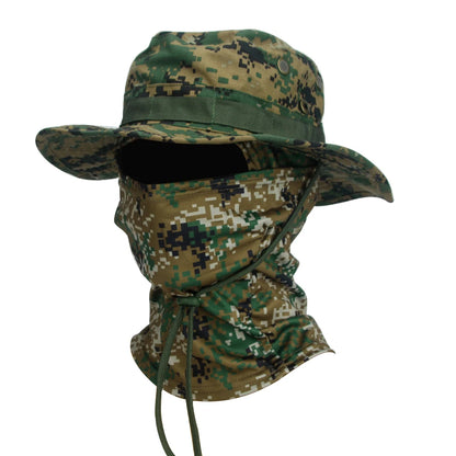 2 Piece Men's Wide Brim Boonie Hat and Balaclava Set