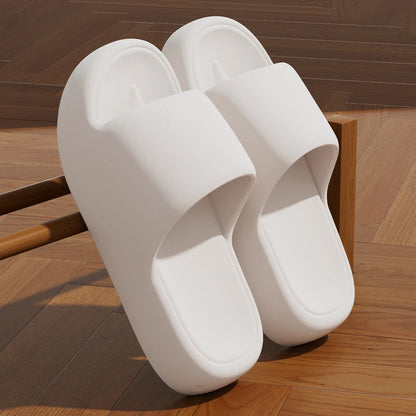 Unisex Cloud Cushion Bathroom Slides Thick Sole Non Slip Slippers