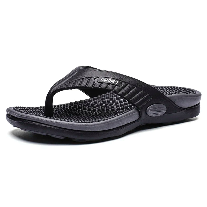 Men’s Massage Flip Flops Breathable Summer Beach Sandals Size 46