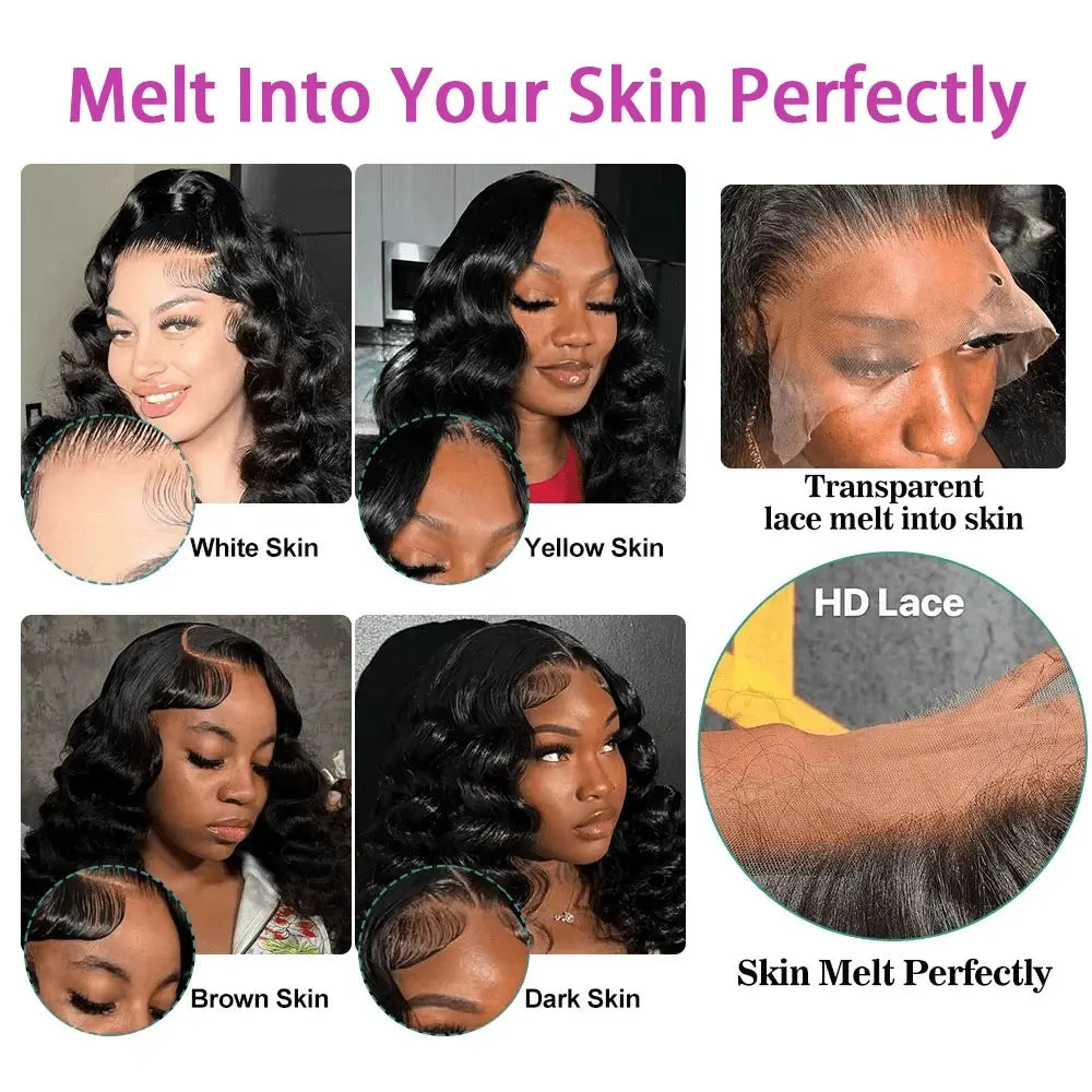 Women's 250% Density Glueless Deep Wave HD Lace Front Human Hair Wig