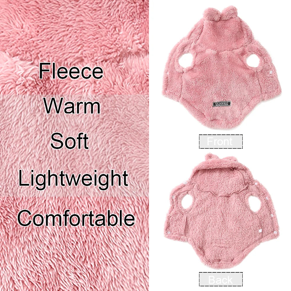 Soft Fleece Cat Sweater for Small & Medium Dogs Winter Pet Coat