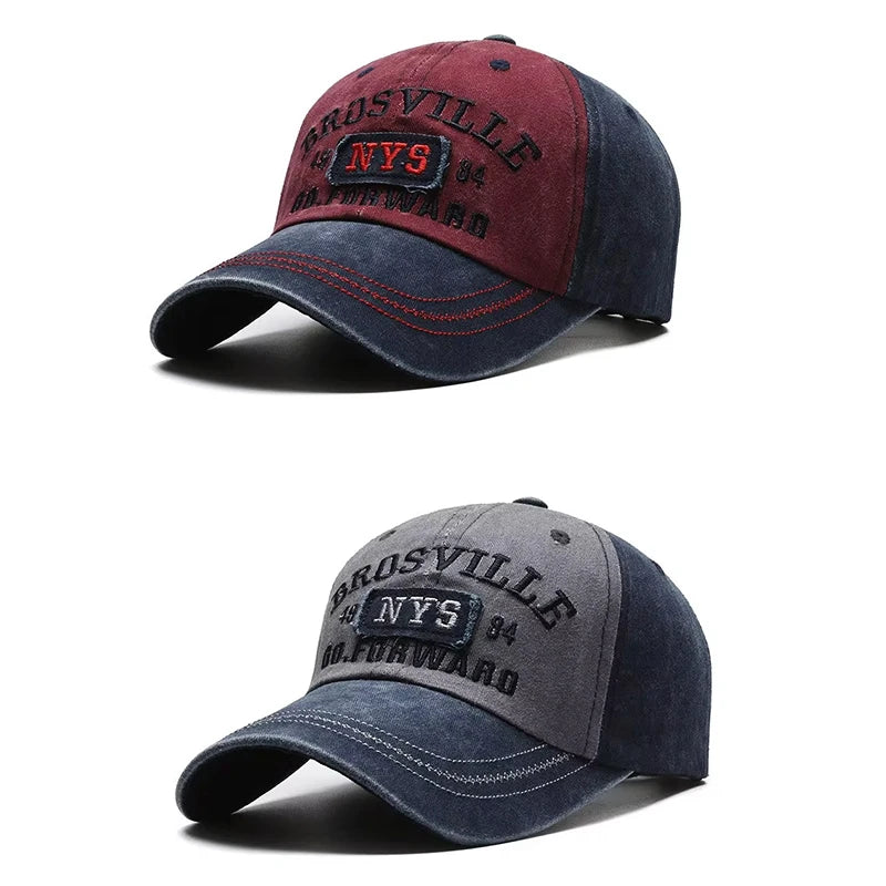 Men's Washed Embroidered Curved Brim Baseball Cap