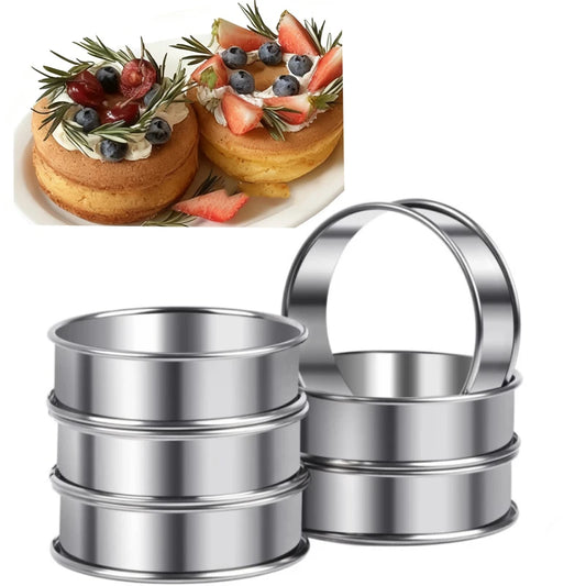 6 Piece Stainless Steel Perforated Tart Ring Set