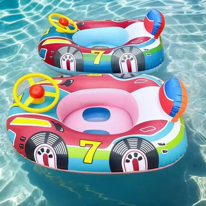 Cute Car Design Baby Swimming Float with Handles for Toddlers