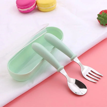 3 Piece Kids Stainless Steel Cutlery Set with Case