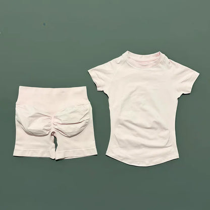 2 Piece Seamless Yoga Top and Shorts Set