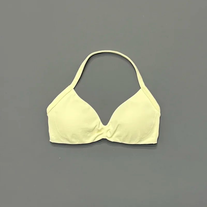 HISTELLO Women's High Support Strappy Halter Sports Bra
