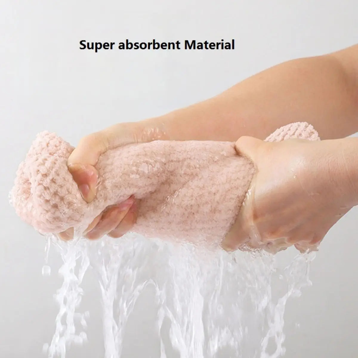 Absorbent Microfiber Hair Towel Wrap with Button for Women