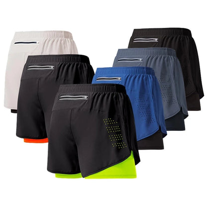 Men's Quick Dry Double Layer Running Shorts
