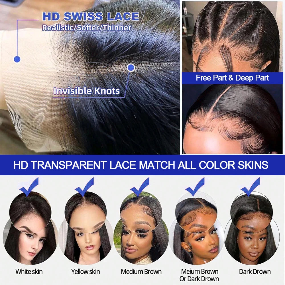 Brazilian Bone Straight Bob HD Lace Wig