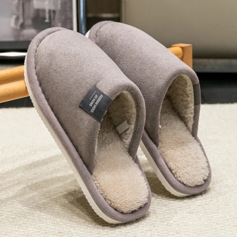 Warm Winter Couple Slippers for Men & Women Non Slip Home Shoes