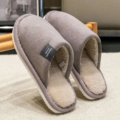 Warm Winter Couple Slippers for Men & Women Non Slip Home Shoes