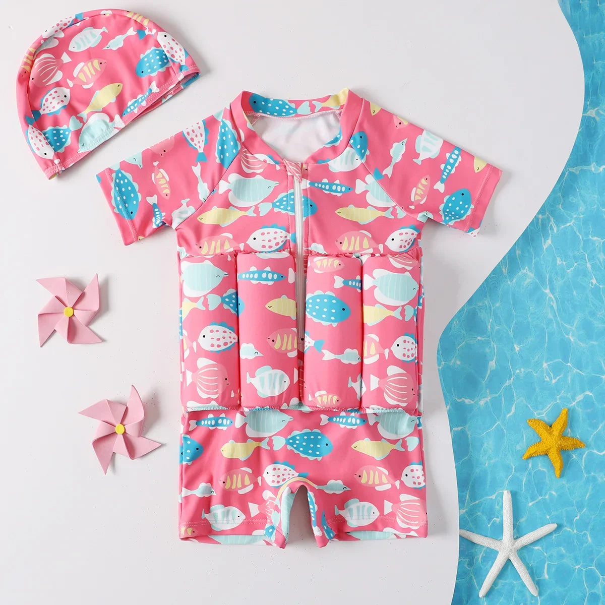 Children’s Cartoon Buoyancy Swimsuit One Piece Swimwear for Boys & Girls