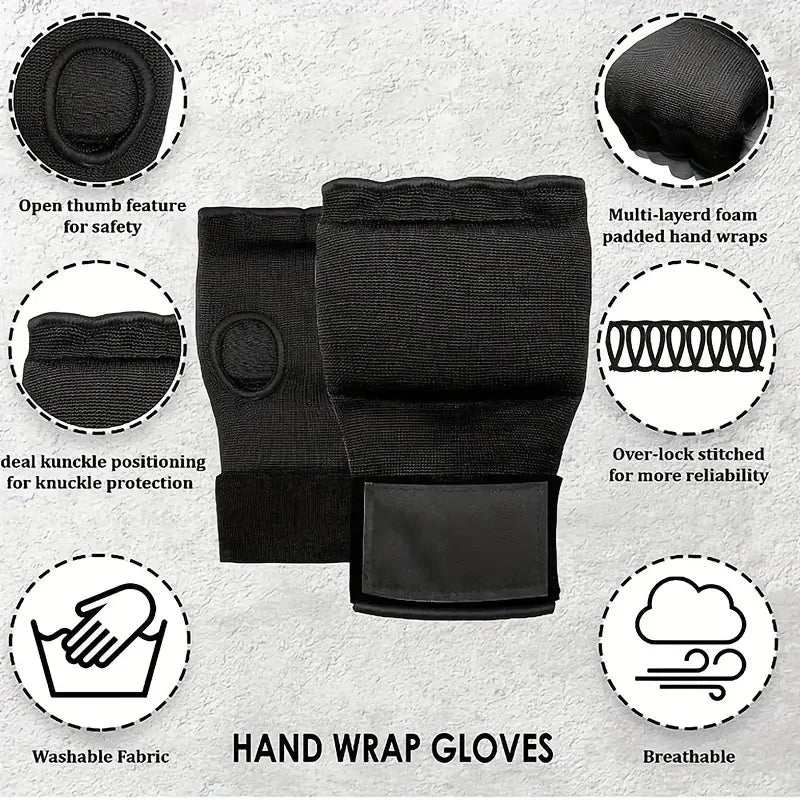 MMA Half Finger Gel Boxing Gloves with Wrist Support