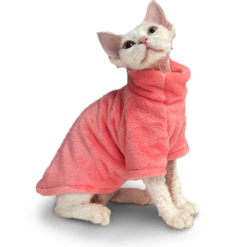 Sphynx Cat Sweater Hoodie Warm Pet Jumpsuit