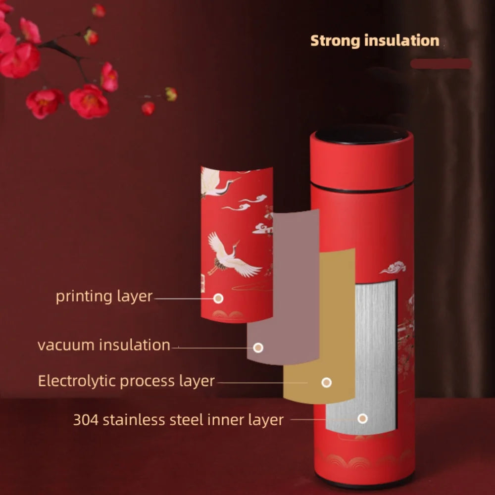 Style 304 Stainless Steel Thermos Bottle with Temperature Display