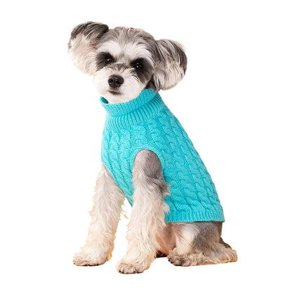 Warm Turtleneck Knitted Sweater for Small Dogs & Cats Winter Pet Clothing