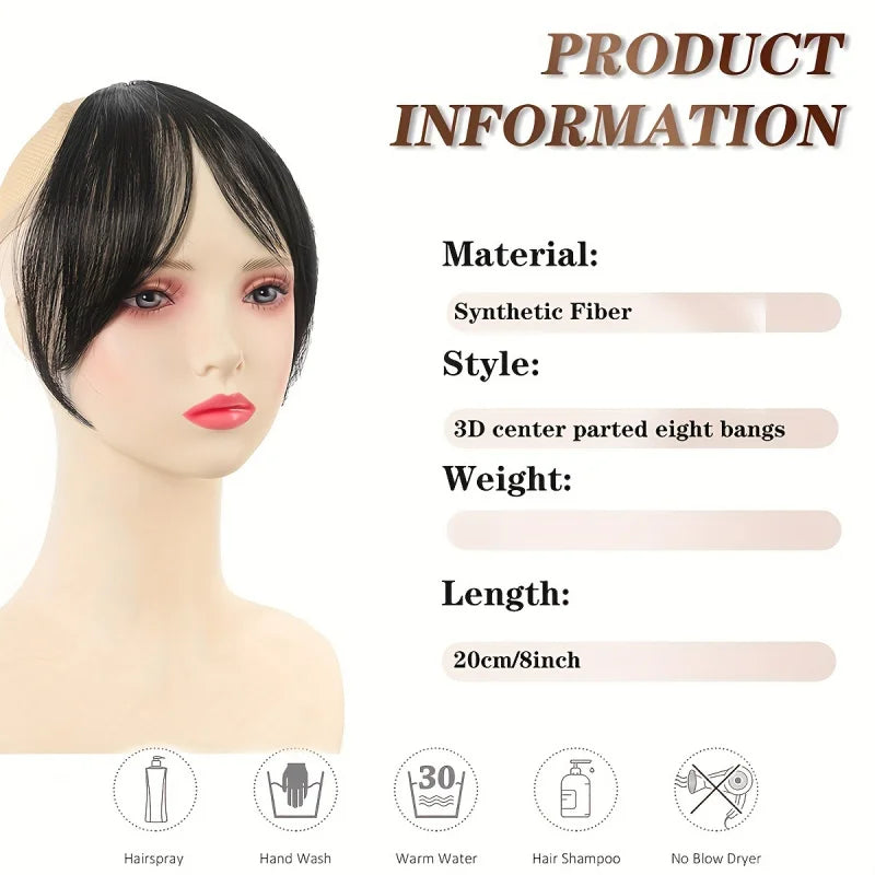 Women's Clip In Natural Middle Part Bangs Hair Extension